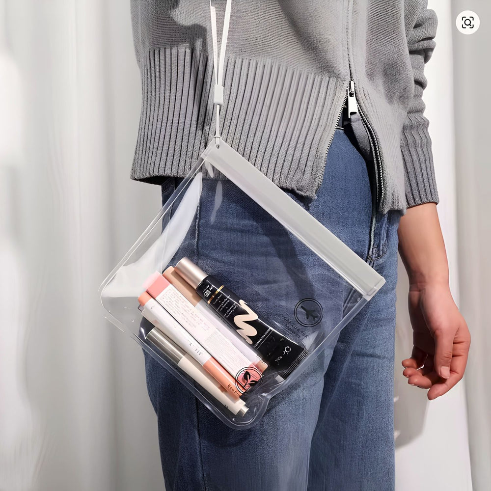 Pochette transparente zip pour avion
