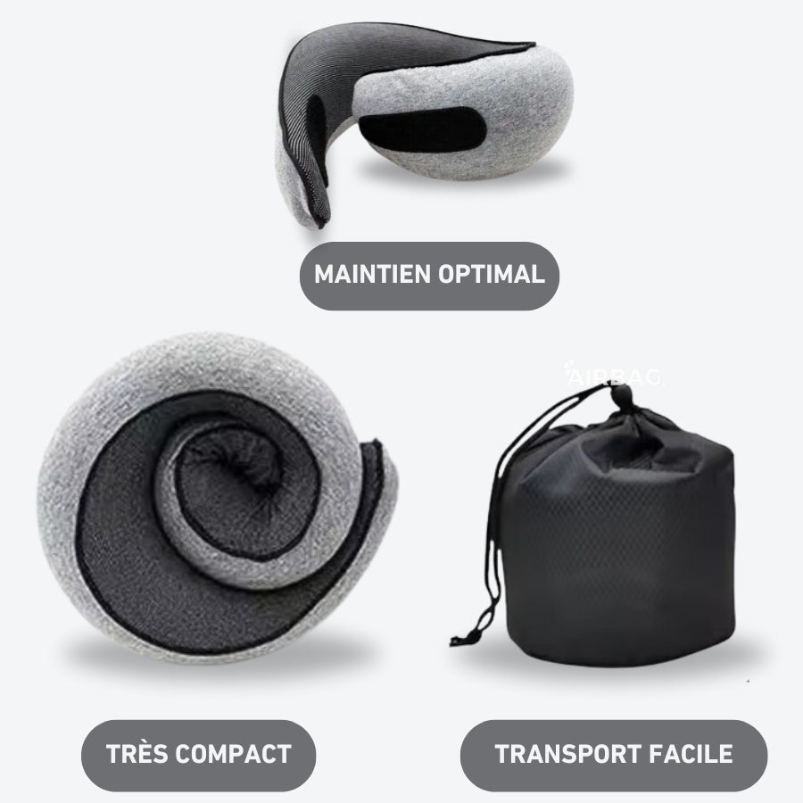 Coussin de Voyage Ergonomique - Gris