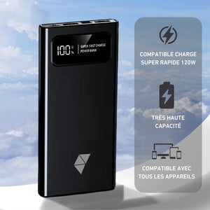 Batterie Externe 20 000mah Charge Rapide 120W - Noir