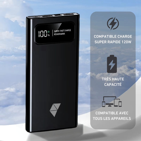 Batterie Externe 20 000mah Charge Rapide 120W - Noir
