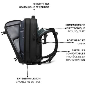 SACO DE VIAGEM DE CABINE - AIR NEO PRETO